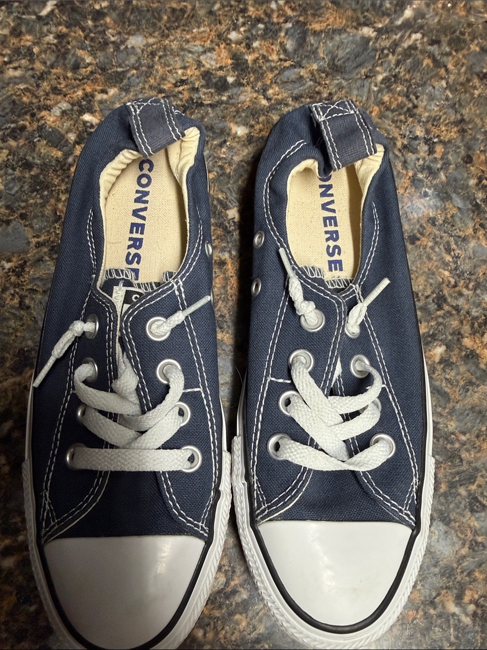 Converse Navy Canvas Low-Top Sneakers with White Accents